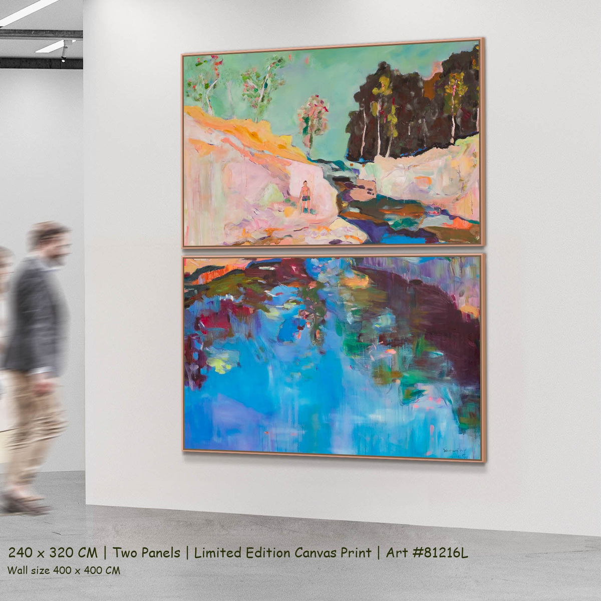 Summer Jiang — Find a Way Abstract two-panel canvas wall art set, 240 × 320 cm