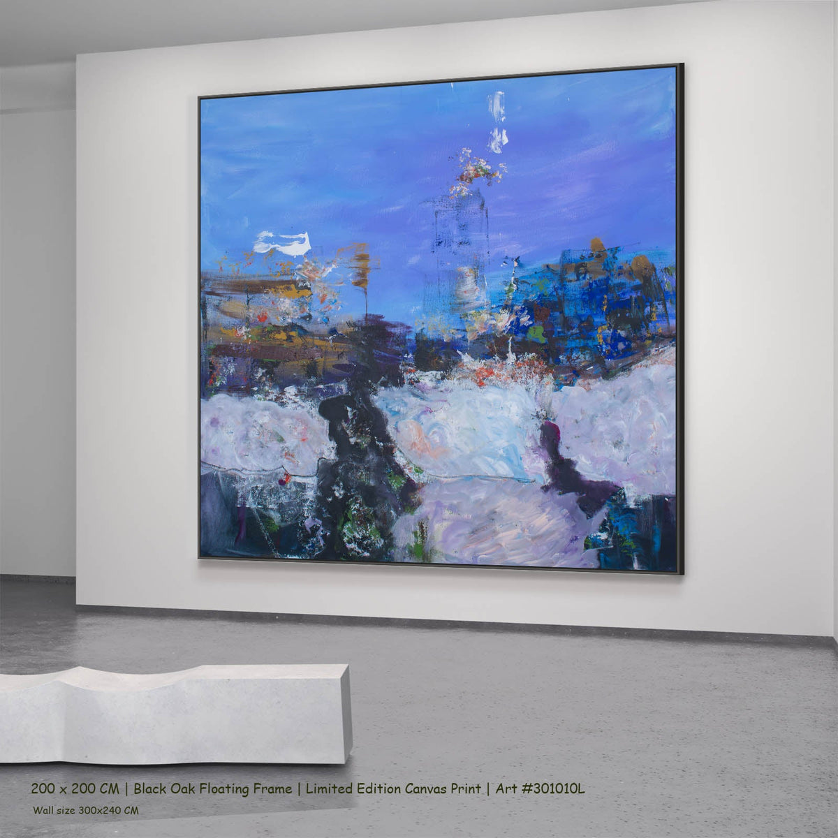 Summer Jiang — Holding On Contemporary canvas wall art in a black oak floating frame, 200 × 200 cm