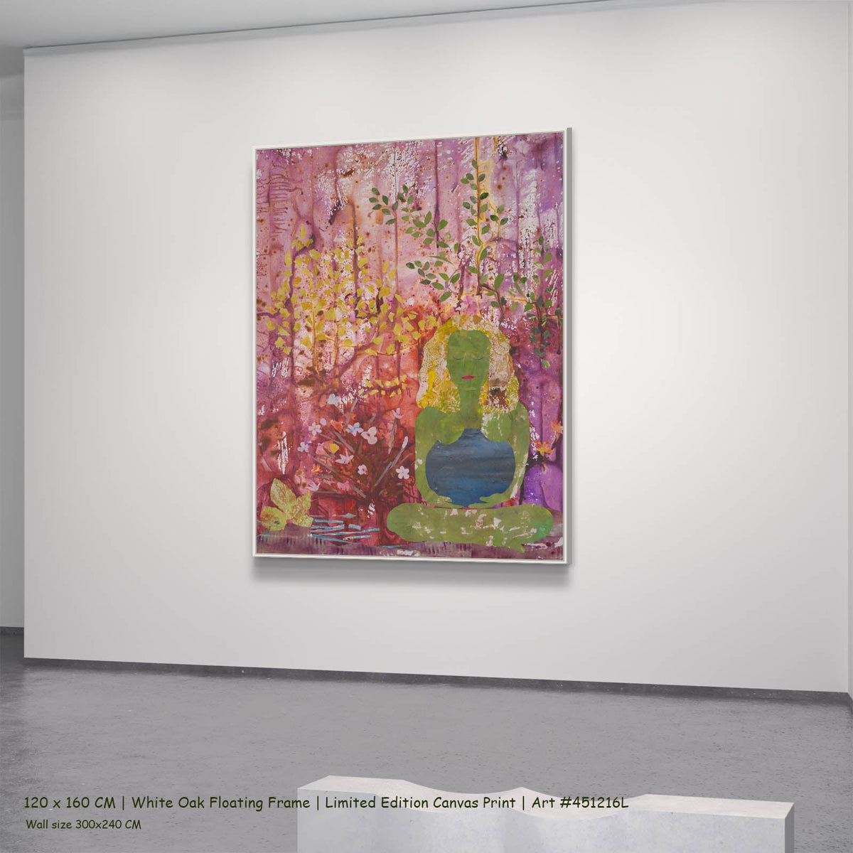 Summer Jiang — Mother Earth Abstract canvas wall art in a white oak floating frame, 120 × 160 cm