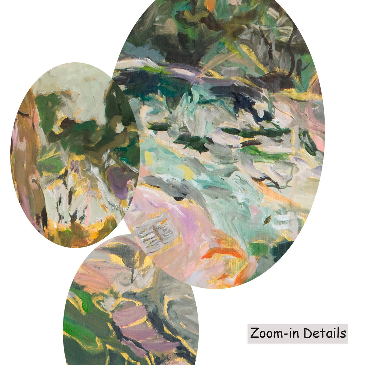 Summer Jiang — Stay canvas — close-up of brushwork texture and surface