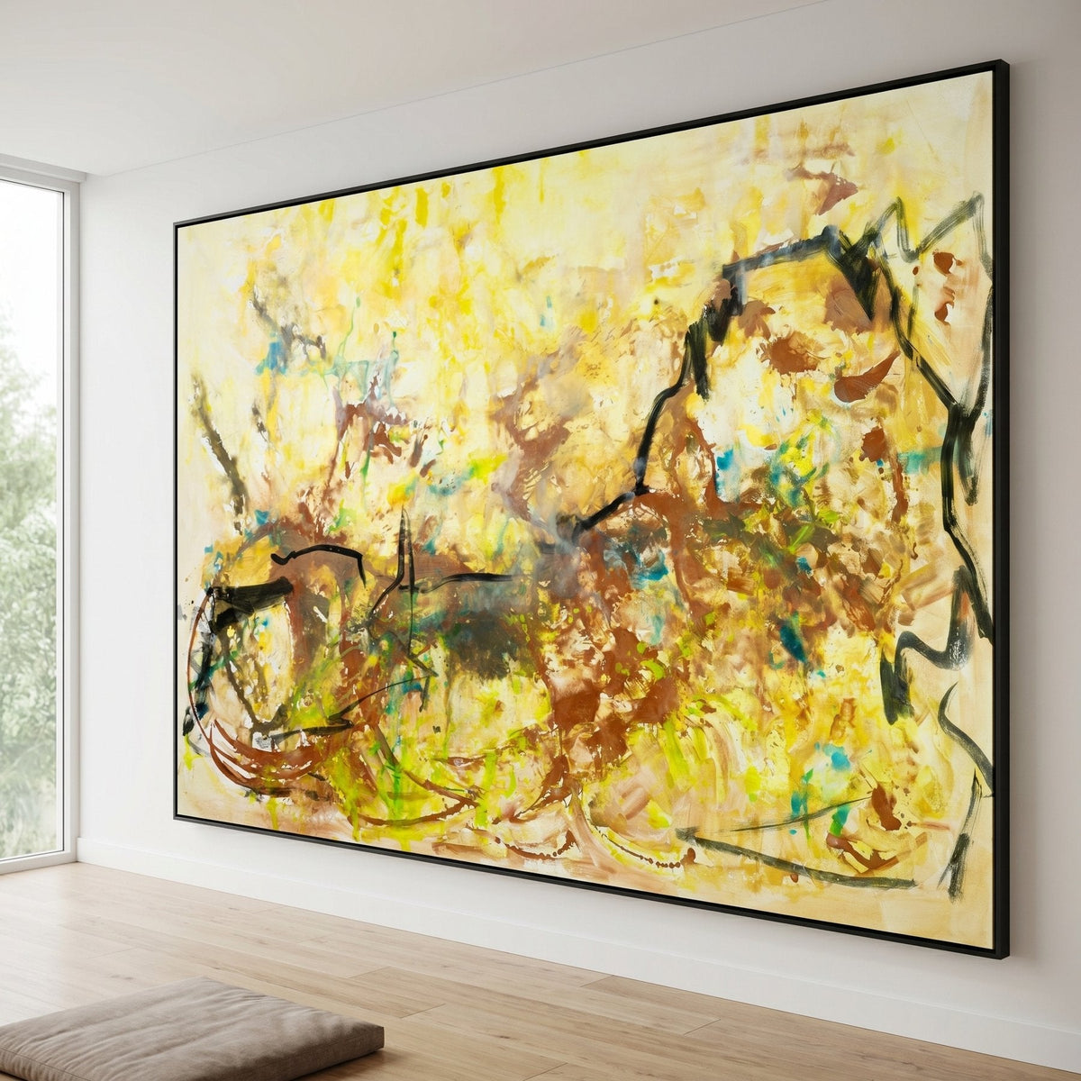 The Climb Modern Landscape canvas wall art framed and hung on a wall, 240 × 160 cm, by Summer Jiang