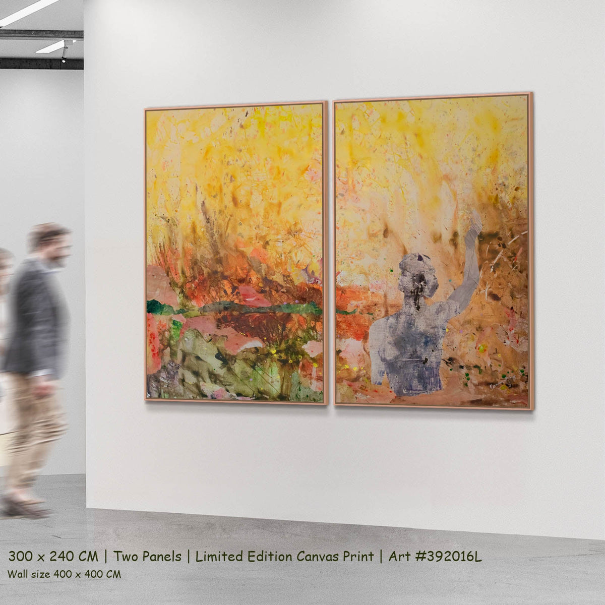 Summer Jiang — The Merge Abstract two-panel canvas wall art set, 300 × 240 cm