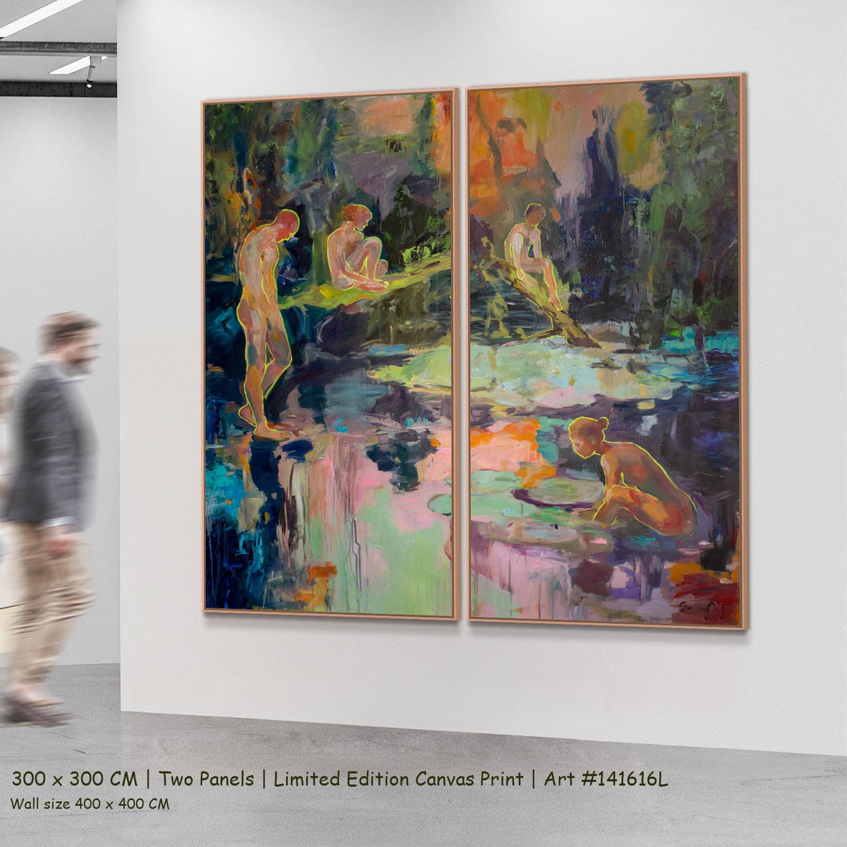 Summer Jiang — We Exist Modern two-panel canvas wall art set, 300 × 300 cm