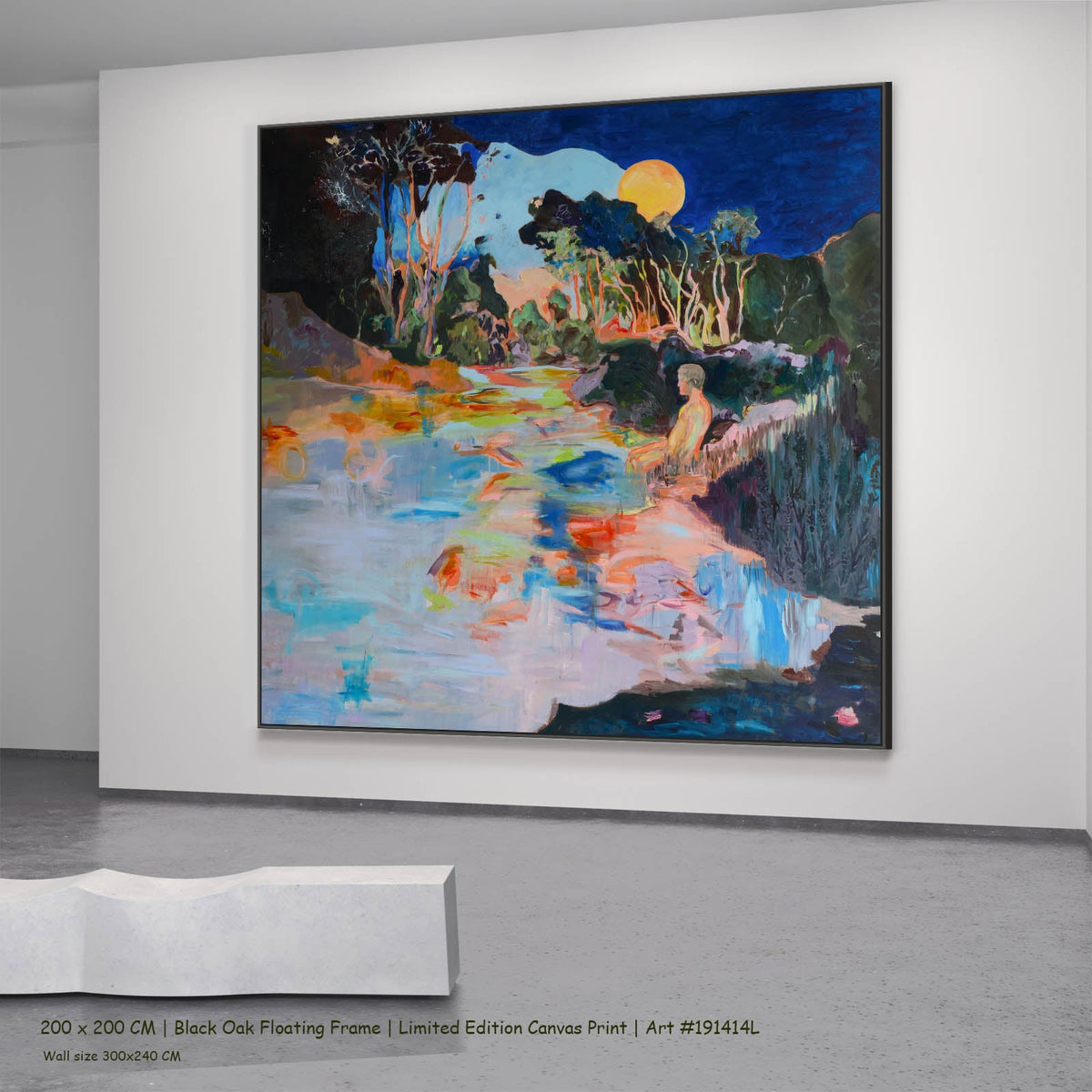 Summer Jiang — Whole Modern canvas wall art in a black oak floating frame, 200 × 200 cm