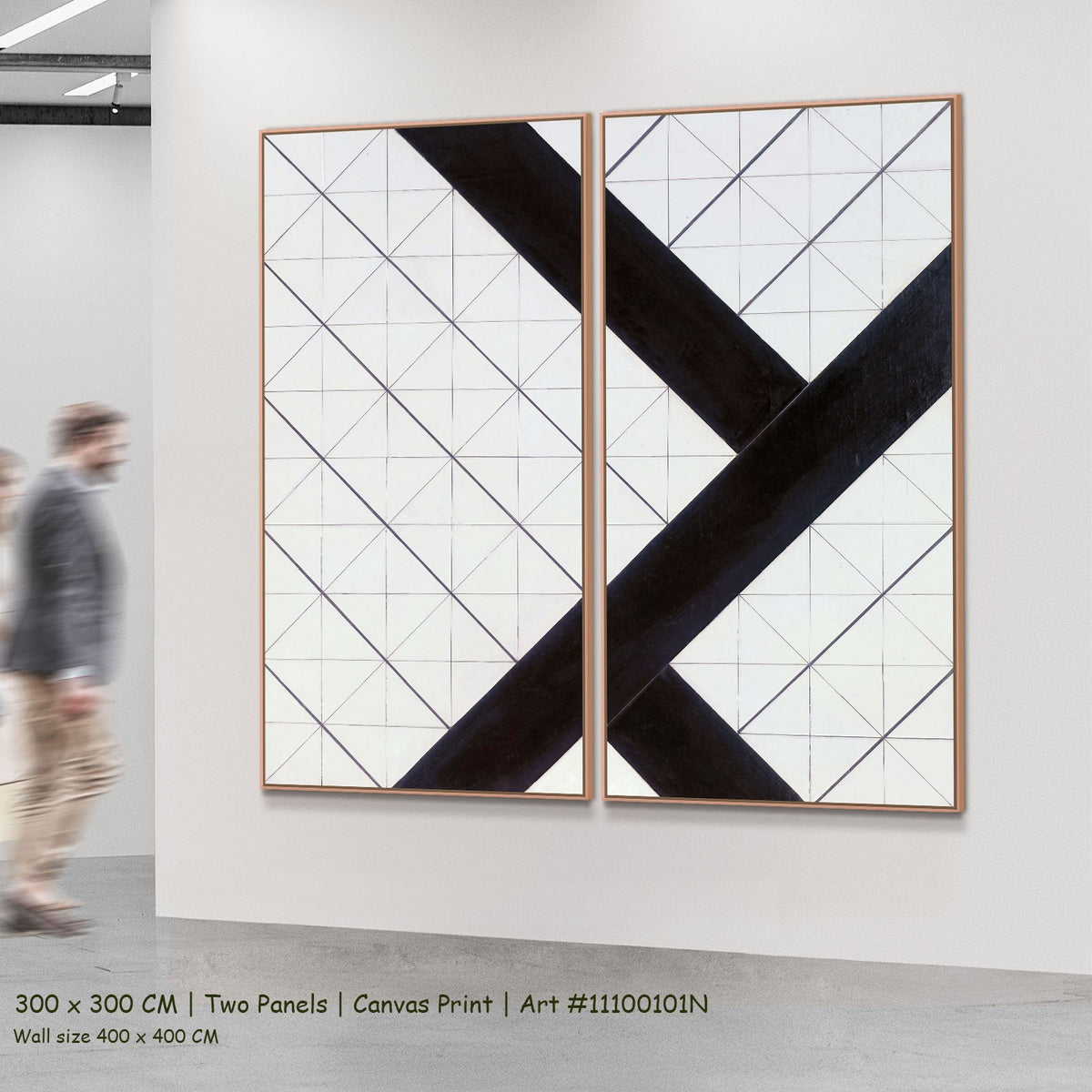 Counter-Composition VI by Theo van Doesburg as a large two-panel white and black Geometric Abstract canvas set