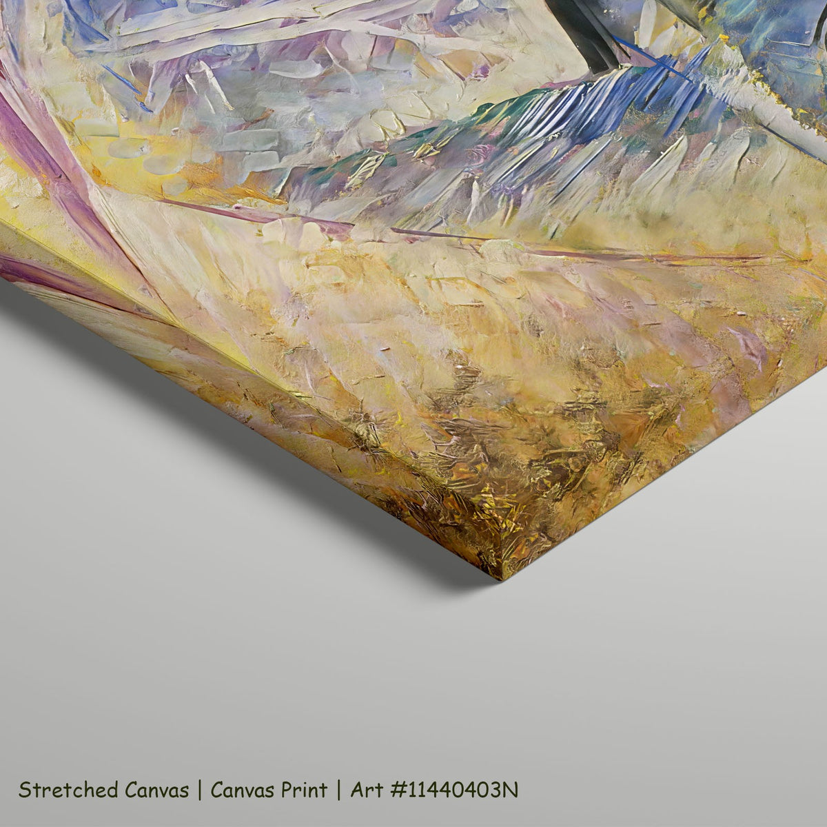 Dynamism of a Cyclist by Umberto Boccioni as a large stretched blue and yellow Futurist canvas print
