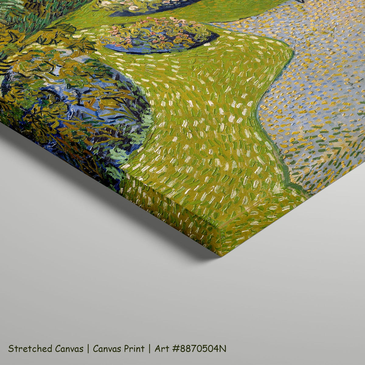 Garden in Auvers by Vincent van Gogh as a large stretched green and blue Impressionist canvas print