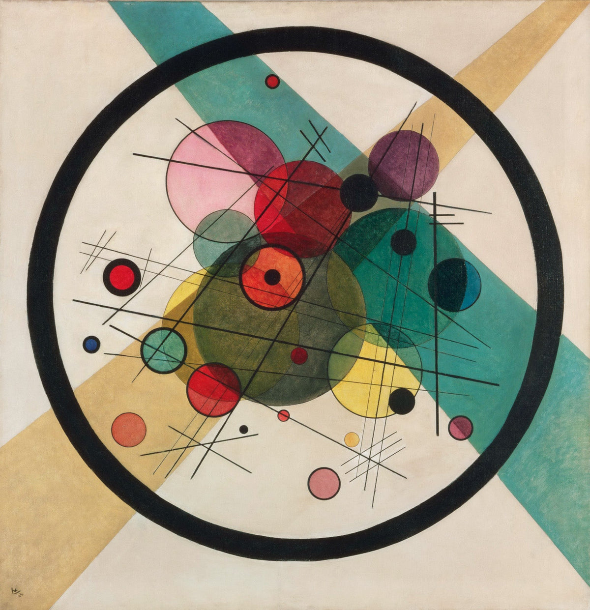 Circles in a Circle — Abstract canvas wall art by Wassily Kandinsky