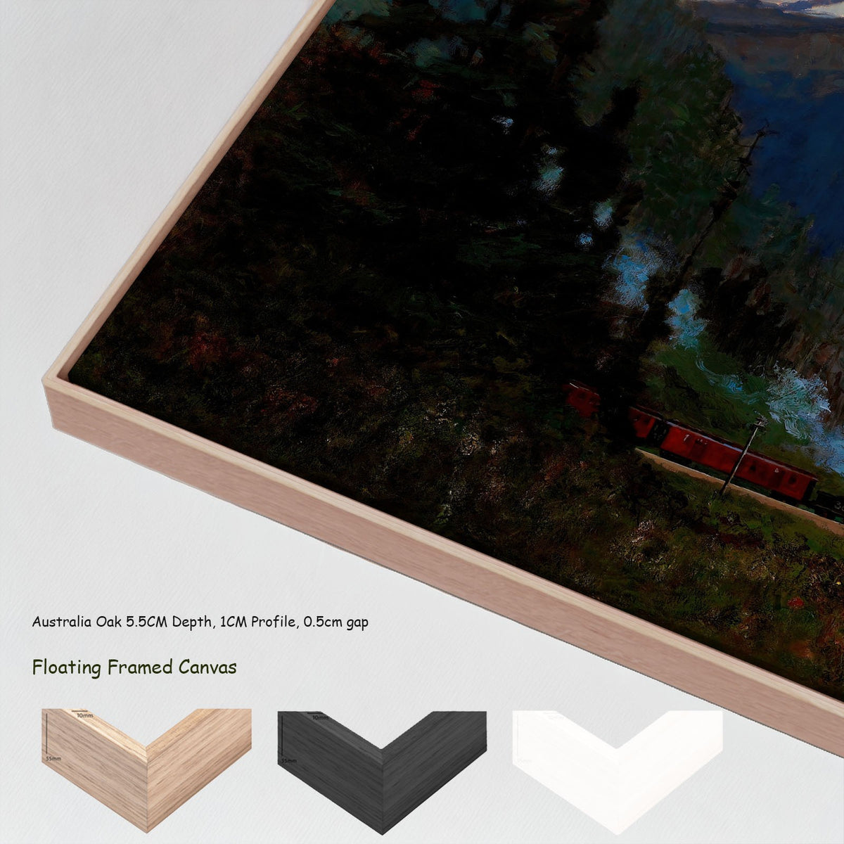 Mount Cheops from Rogers Pass by William Brymner in a floating frame, large light blue and black Landscape canvas print