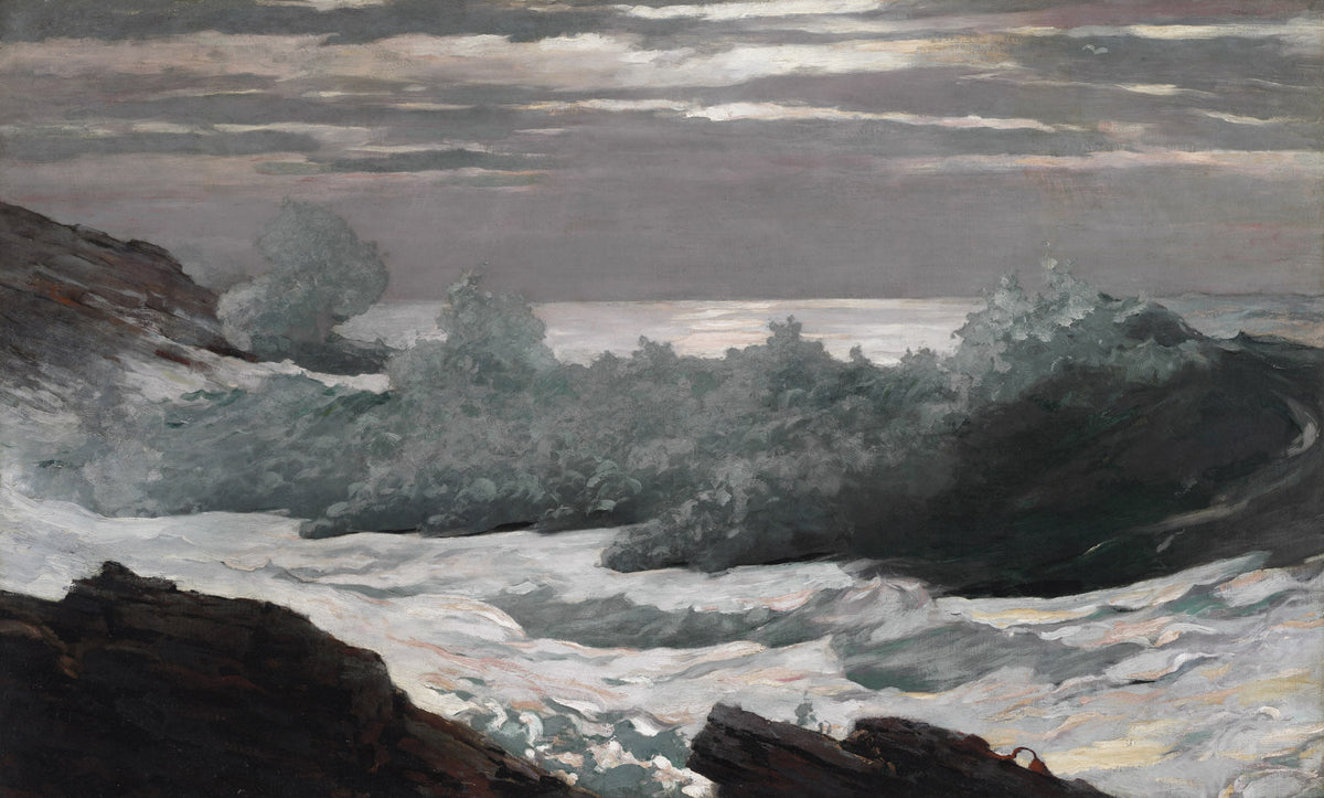Large green and brown Landscape canvas print of Early Morning After a Storm at by Winslow Homer