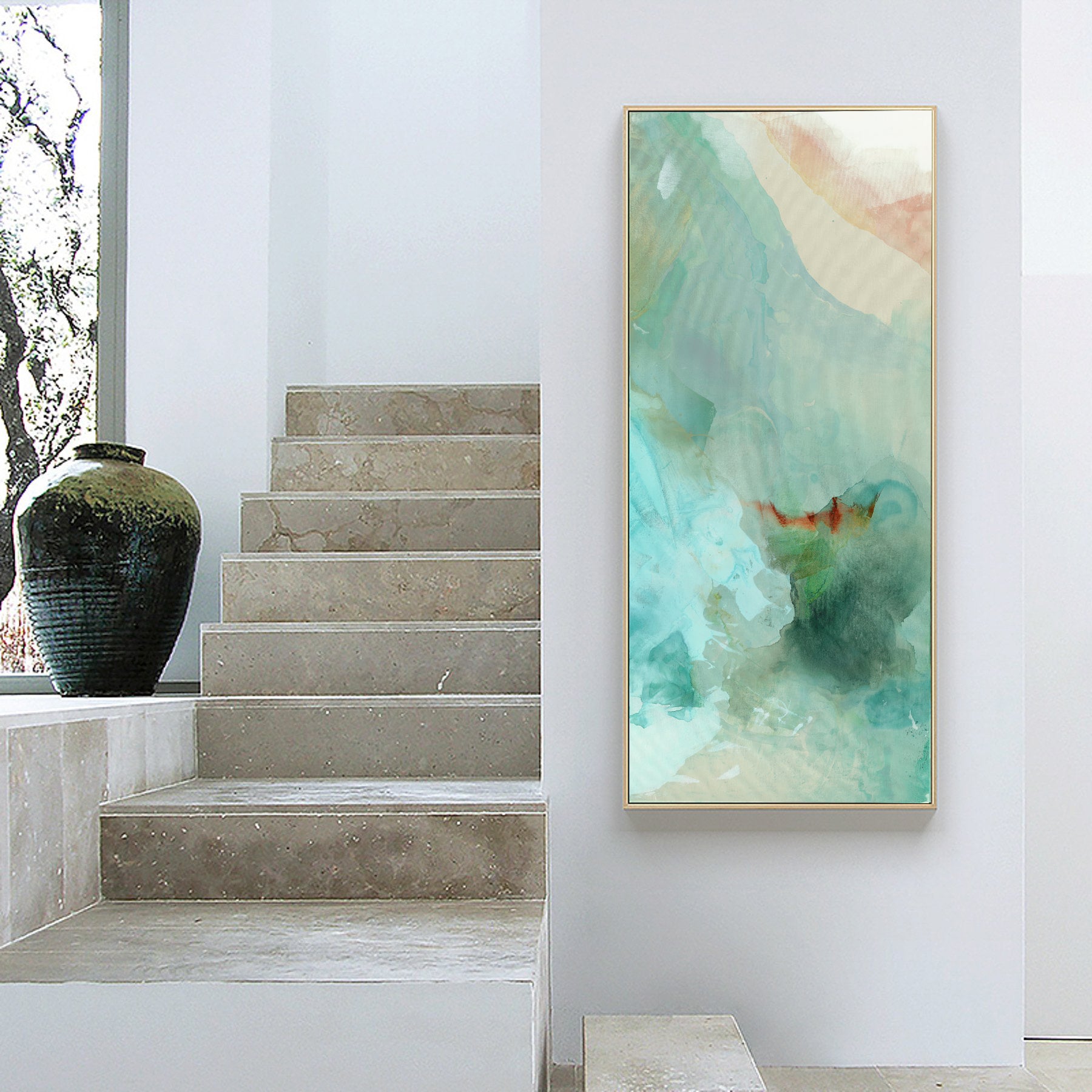 Mystic Blue Abstract canvas wall art (view 4)