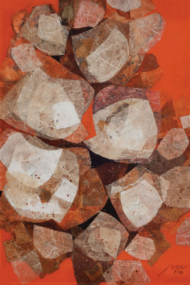 Orange Stone — Oversized Abstract canvas wall art