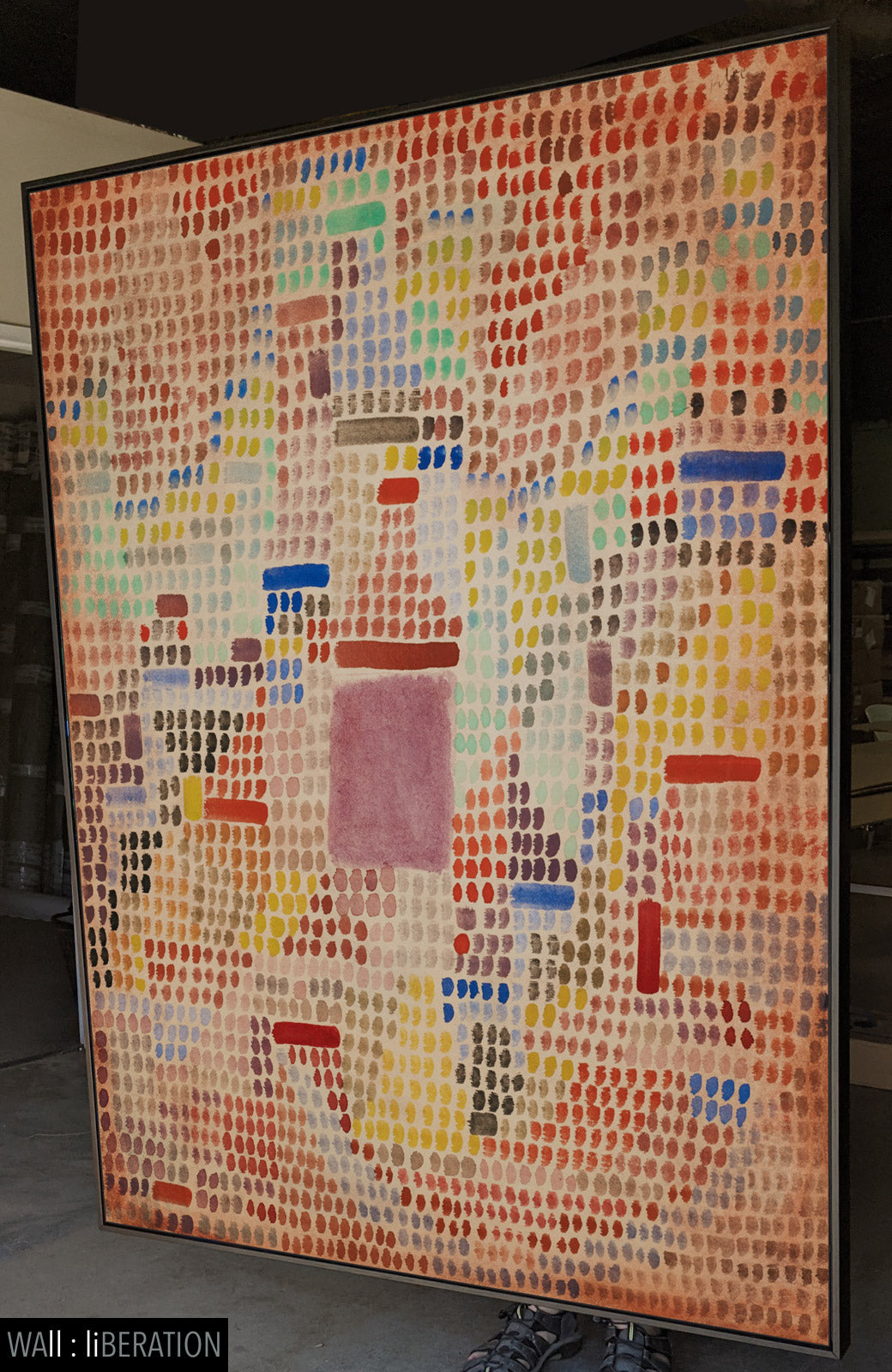 Mit dem Eingang (With the Entrance) canvas — close-up detail of the framed canvas print