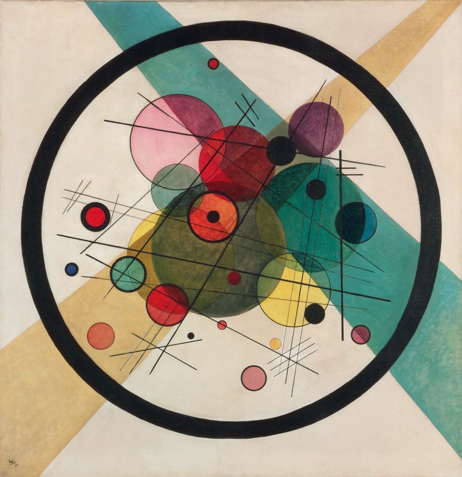 Circles in a Circle — Abstract canvas wall art by Wassily Kandinsky