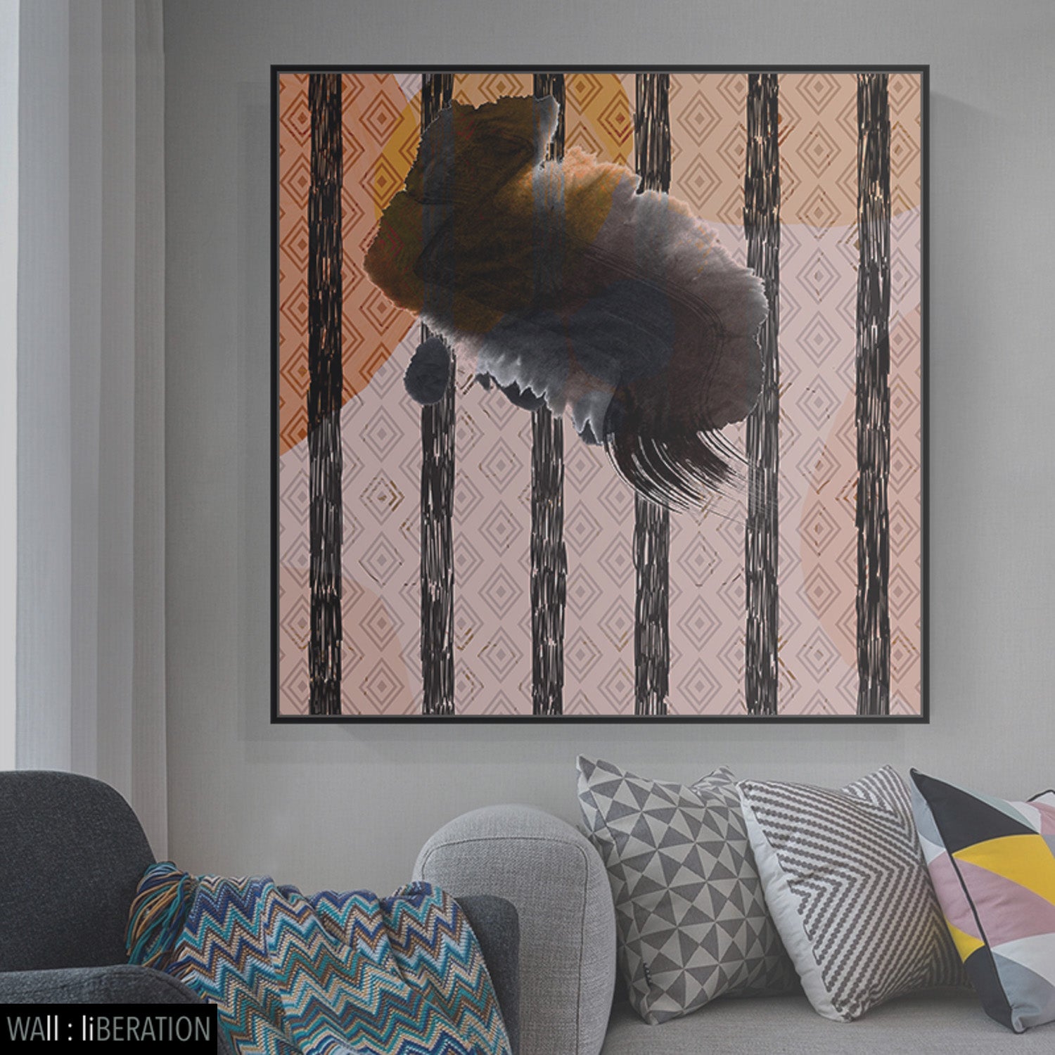 Uncontainable Rabbit canvas — close-up of brushwork texture and surface