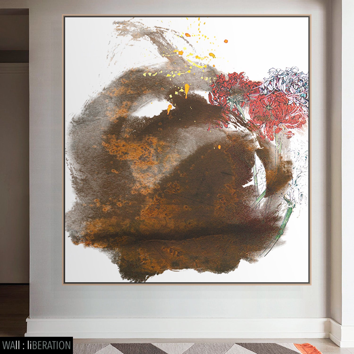 The Autumn Blossom canvas — close-up of brushwork texture and surface