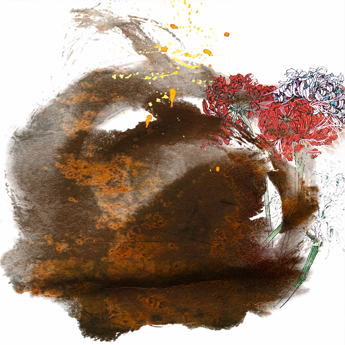 The Autumn Blossom — Large Contemporary Floral canvas wall art
