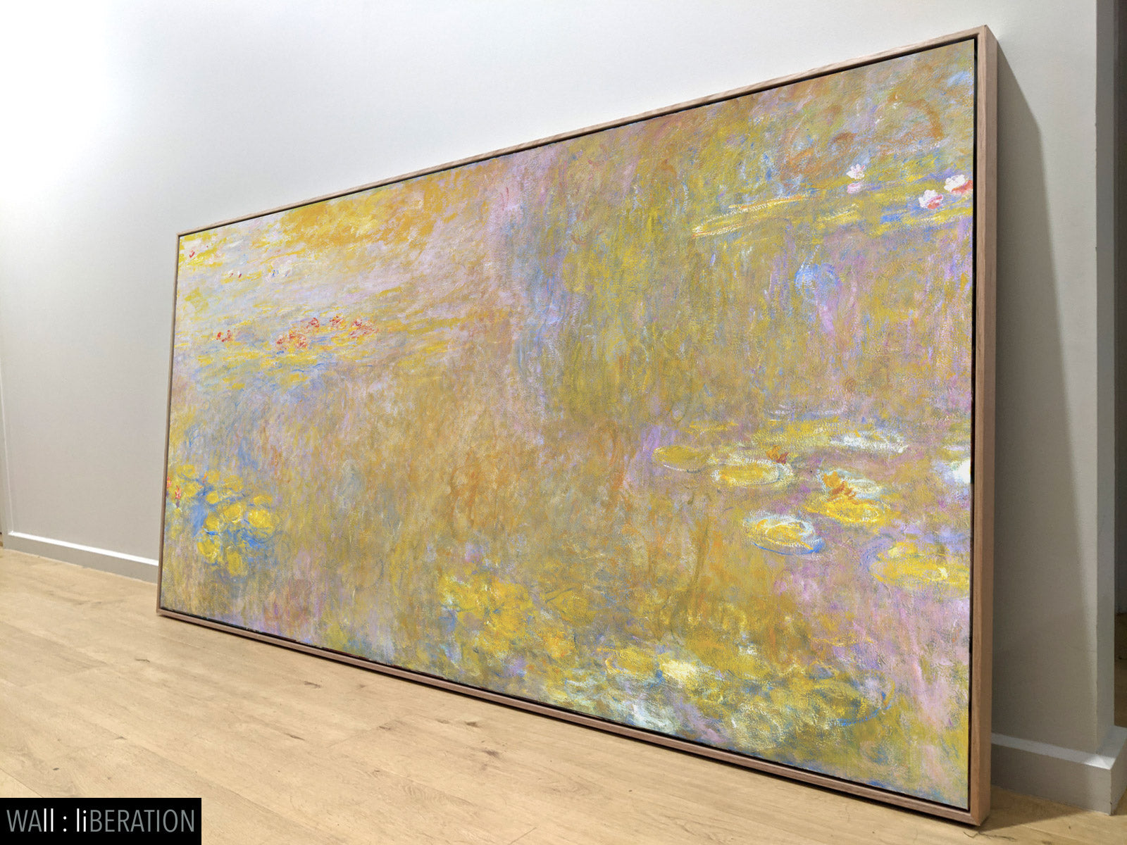Water Lilies canvas — close-up detail of the framed canvas print