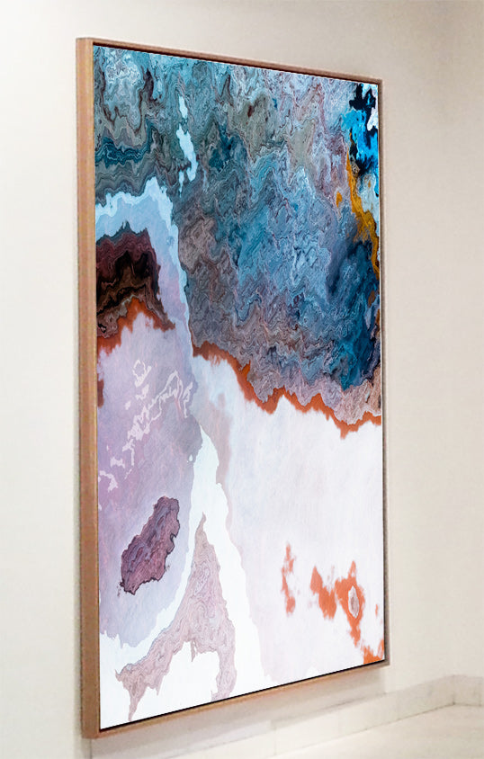 Boundlessness II Extra Large Modern Seascape canvas wall art framed and hung on a wall