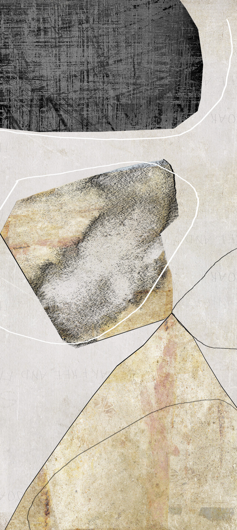 Beige Rock — Tall Modern canvas wall art