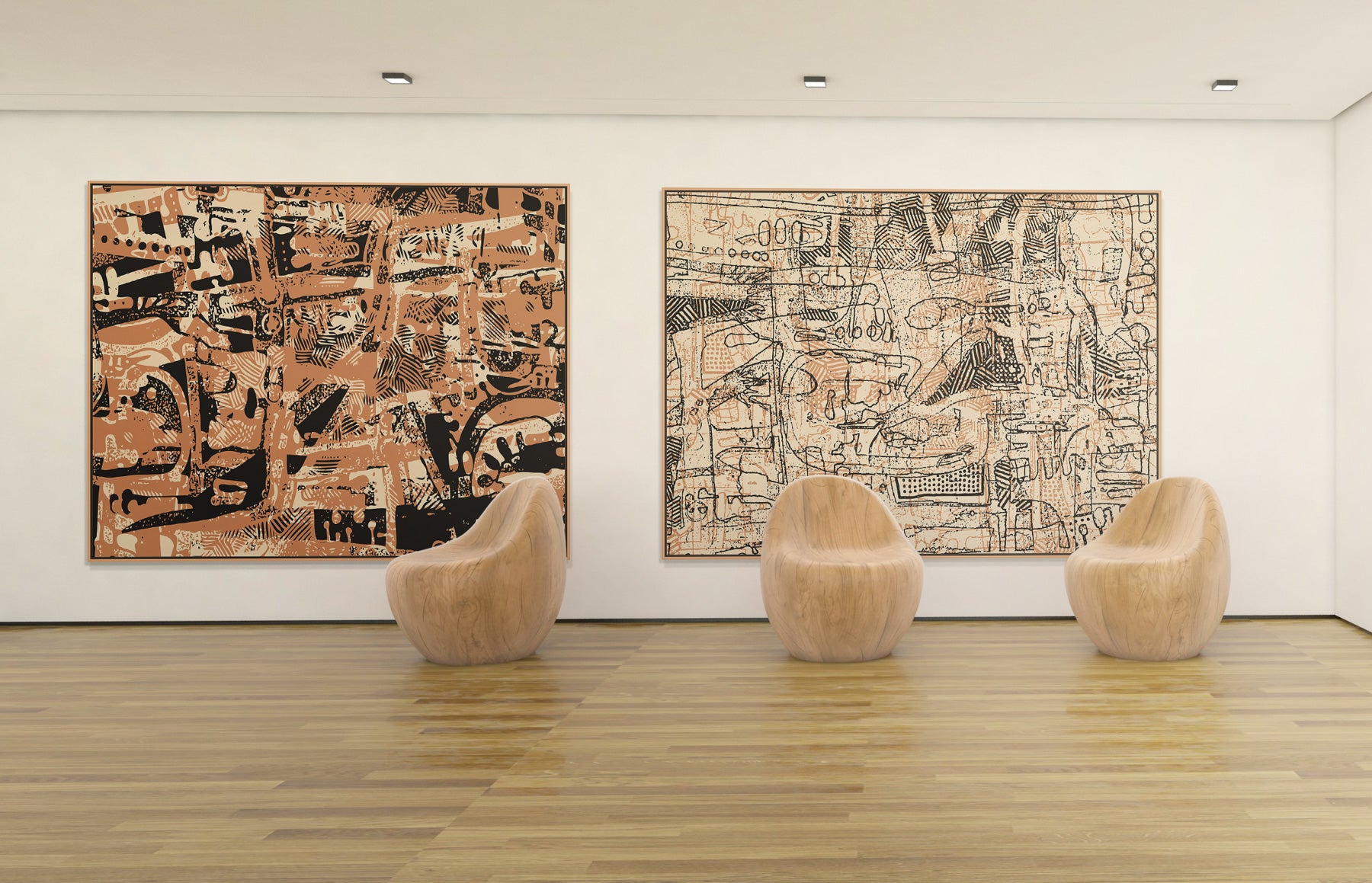 Cartography (Set of Two) Contemporary canvas wall art (view 4)