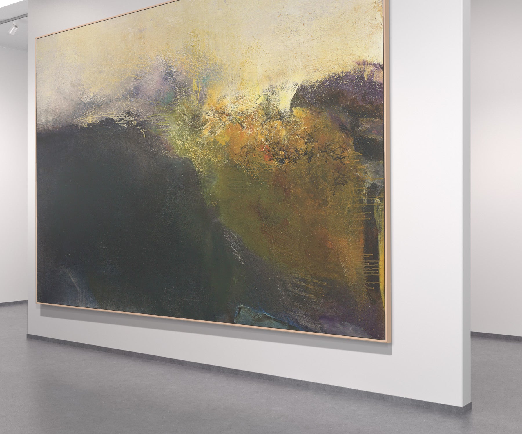 Atmospheric Phenomenon Large Scale Modern canvas wall art framed and hung on a wall