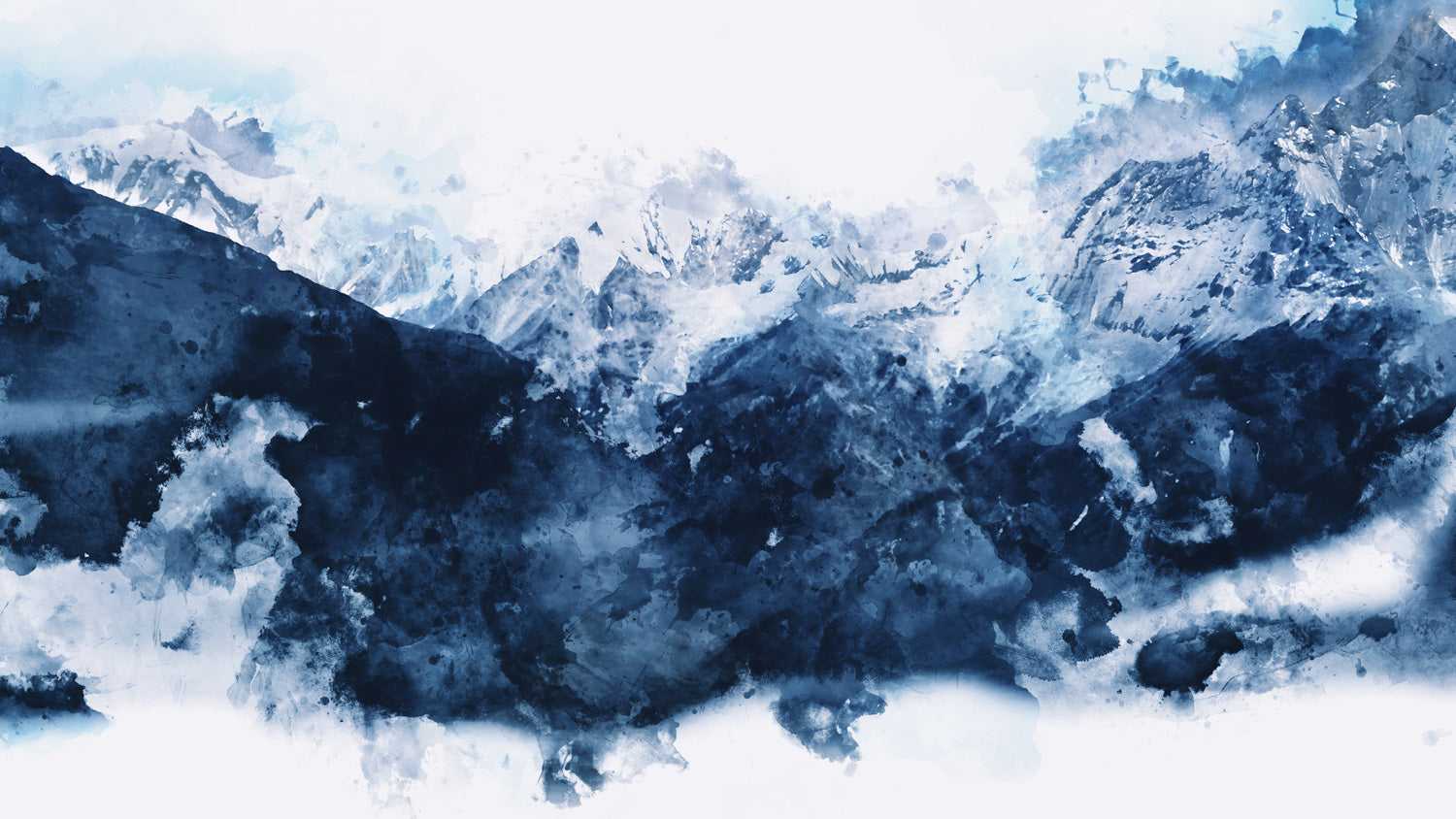 Blue Mountain — Black & White Abstract canvas wall art