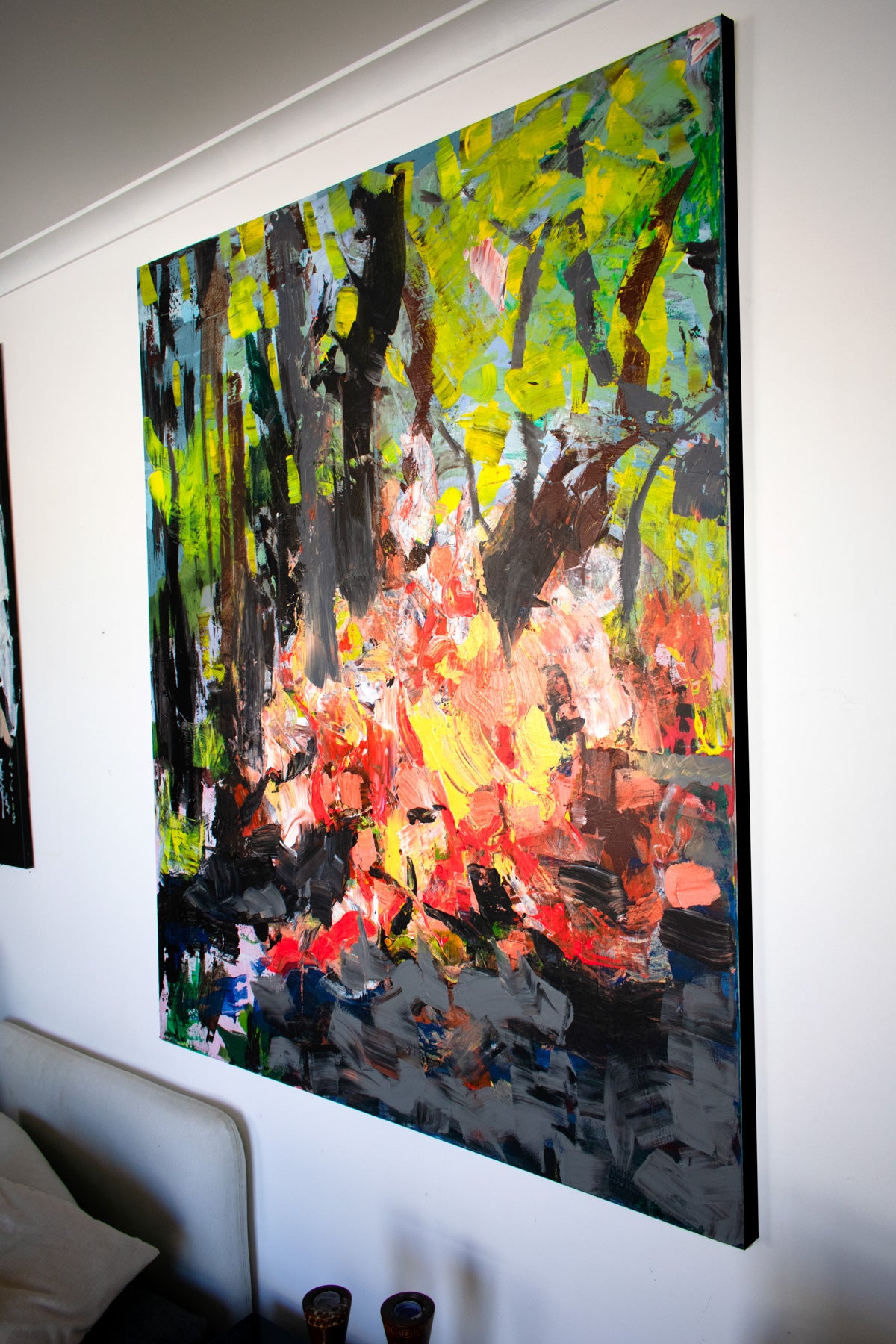 Camping with a Fire Abstract canvas wall art (view 3)