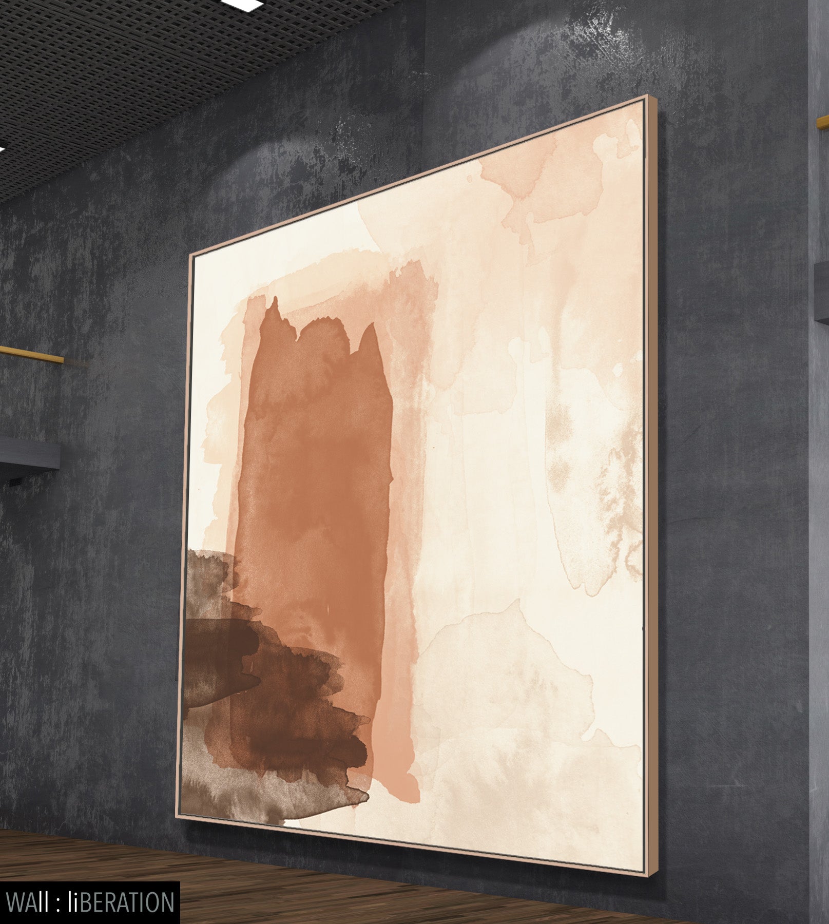 Sunset (Single Panel) Large Abstract Landscape canvas wall art framed and hung on a wall