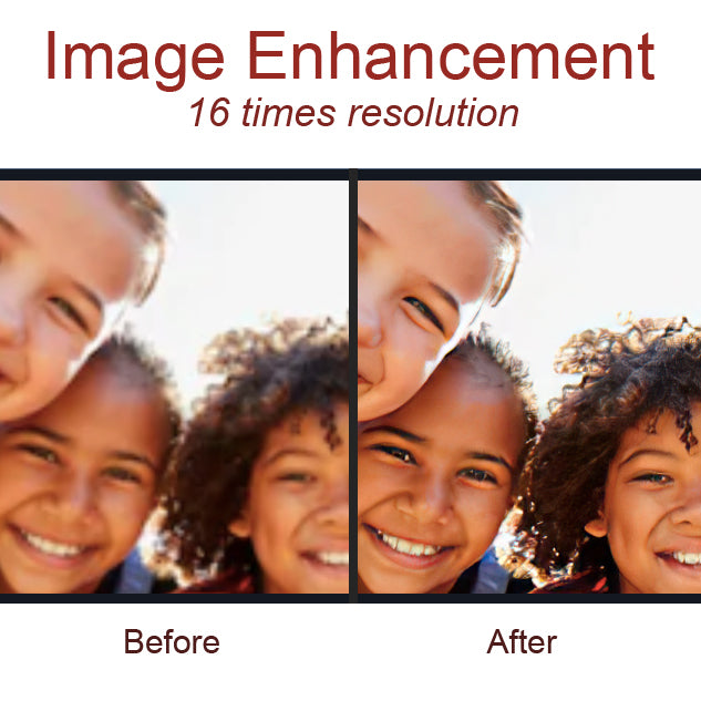 Free image enhancement to 300 DPI included with every custom canvas print order