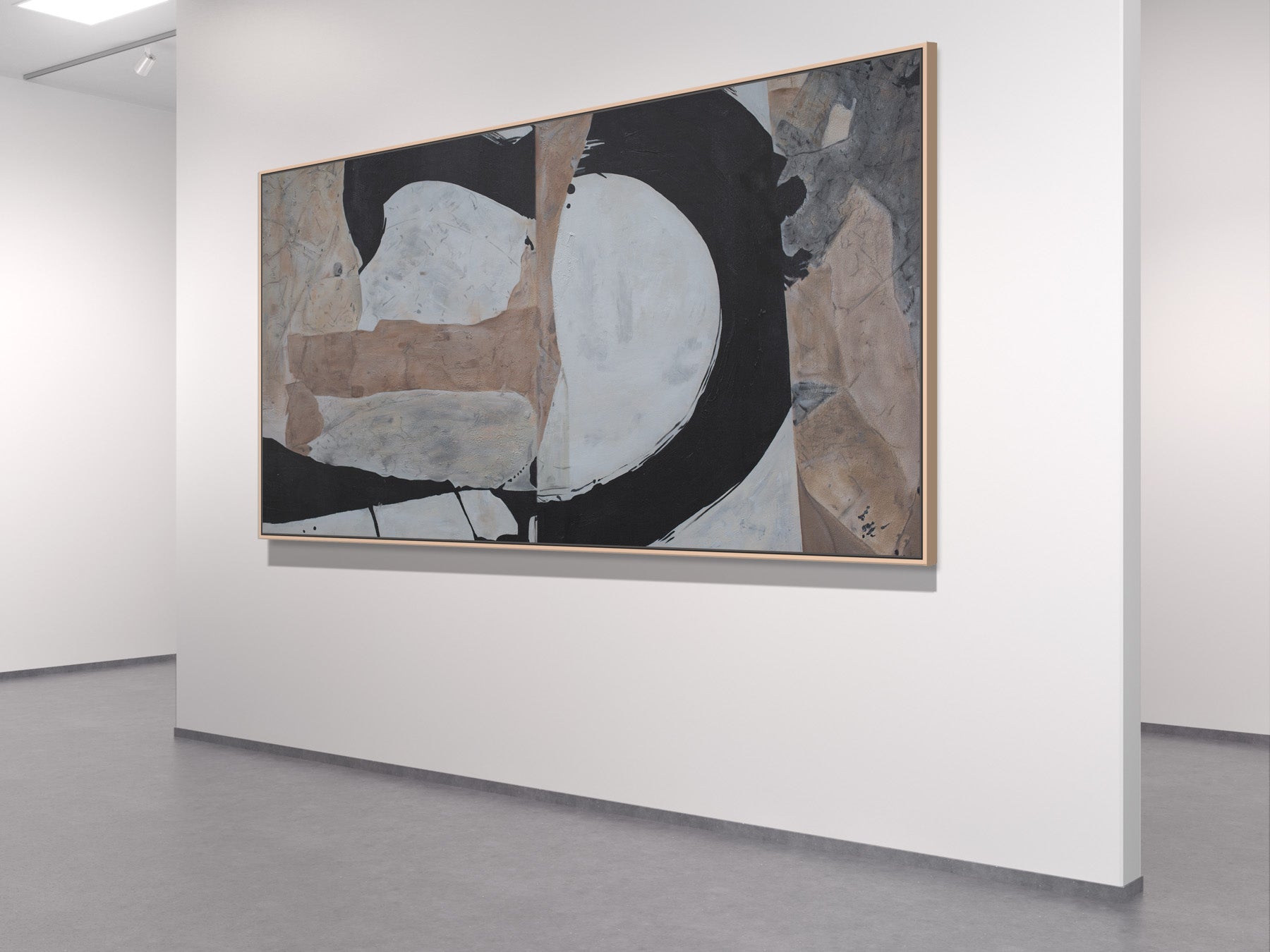 The Search Large Scale Contemporary canvas wall art framed and hung on a wall