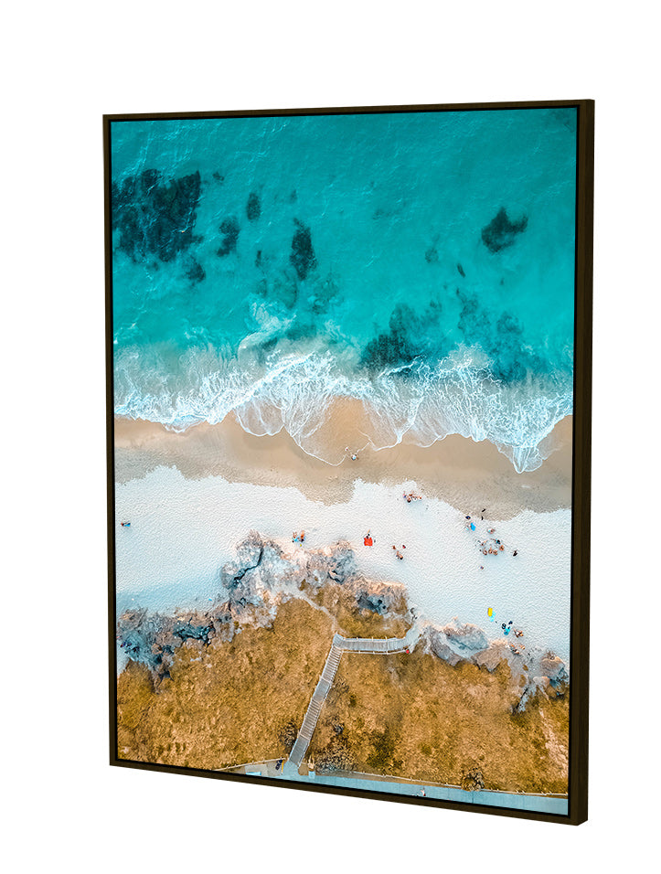Blue Summer Large Scale Photography canvas wall art framed and hung on a wall